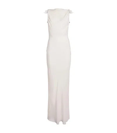 Cult Gaia Silk Celestina Maxi Dress In White