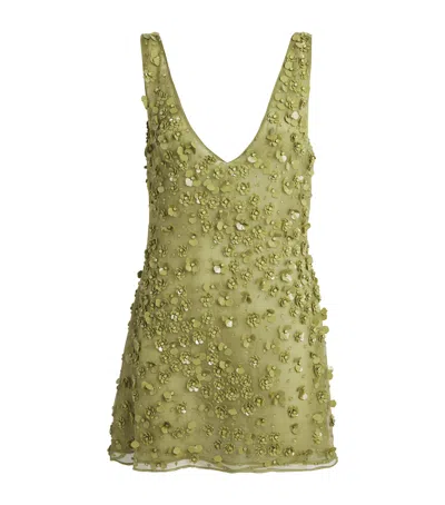 Cult Gaia Sapphira Sequin-embellished Mini Dress In Green