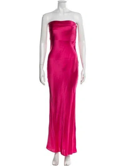 Pre-owned Cult Gaia Silk Long Dress In Pink