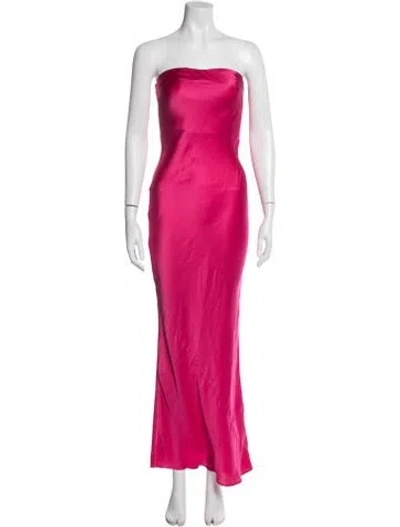 Pre-owned Cult Gaia Silk Long Dress In Pink