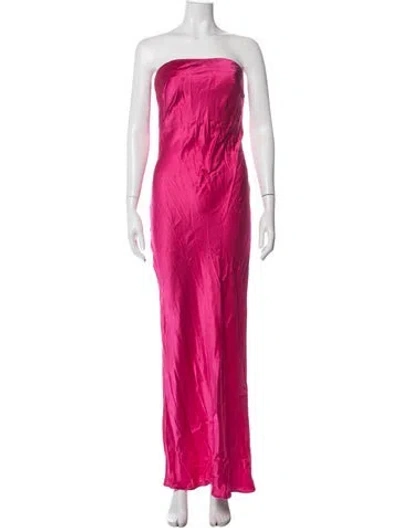 Pre-owned Cult Gaia Silk Long Dress In Pink