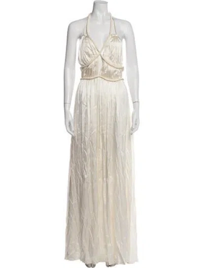 Pre-owned Cult Gaia Silk Long Dress W/ Tags In Neutrals