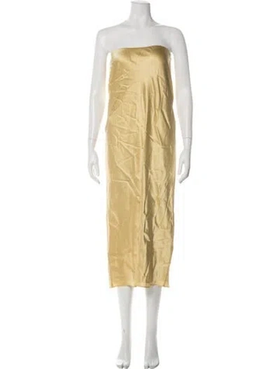 Pre-owned Cult Gaia Silk Long Dress W/ Tags In Yellow