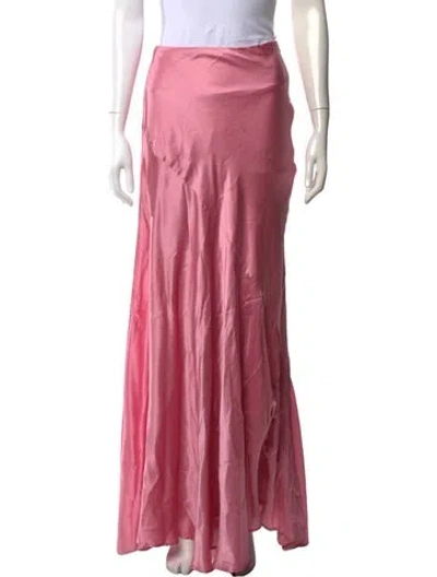 Pre-owned Cult Gaia Silk Long Skirt In Pink