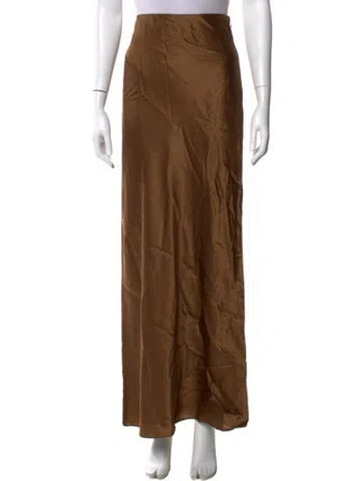 Pre-owned Cult Gaia Silk Long Skirt W/ Tags In Brown