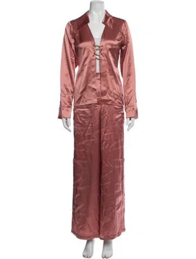 Pre-owned Cult Gaia Silk Pant Set W/ Tags In Pink