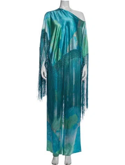 Pre-owned Cult Gaia Silk Patterned Pant Set W/ Tags In Blue