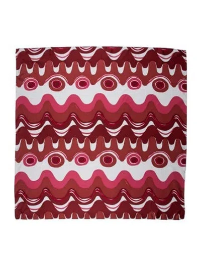 Pre-owned Cult Gaia Silk Printed Scarf In Red