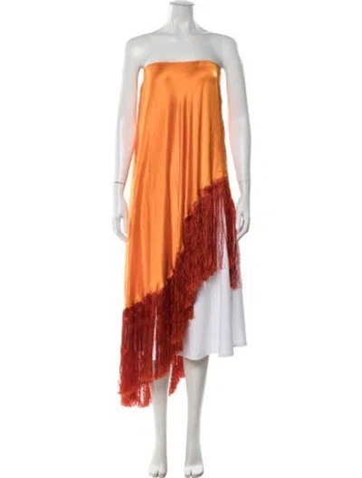 Pre-owned Cult Gaia Silk Strapless Top In Orange