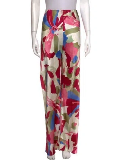 Pre-owned Cult Gaia Silk Wide Leg Pants In Multi