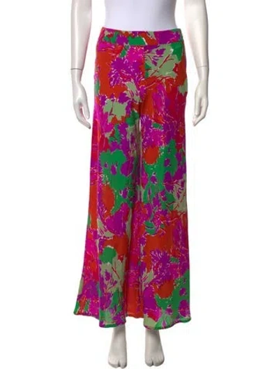 Pre-owned Cult Gaia Silk Wide Leg Pants In Multicolor