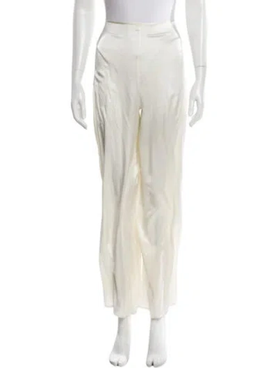 Pre-owned Cult Gaia Silk Wide Leg Pants In Neutral
