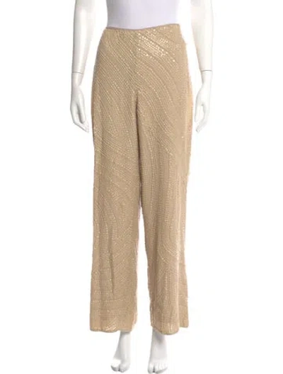 Pre-owned Cult Gaia Silk Wide Leg Pants W/ Tags In Neutral