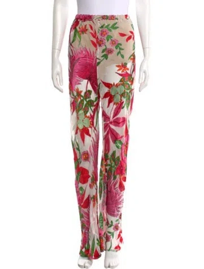 Pre-owned Cult Gaia Silk Wide Leg Pants In White