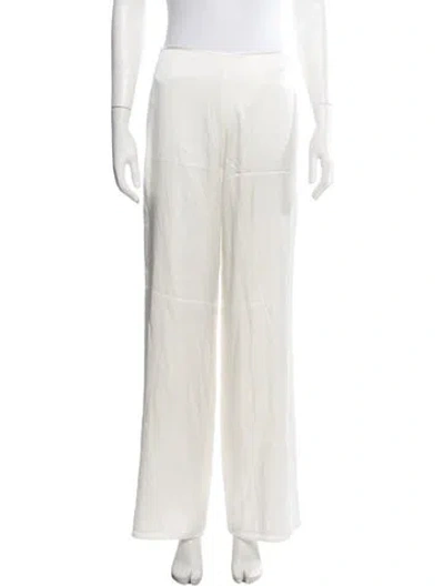 Pre-owned Cult Gaia Silk Wide Leg Pants In White