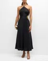 Cult Gaia Silvia Embellished Cutout Crepe Midi Dress In Black