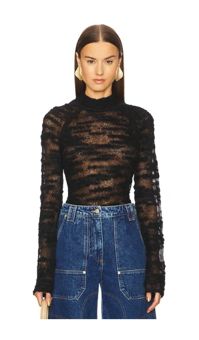 Cult Gaia Sima Knit Top In Black