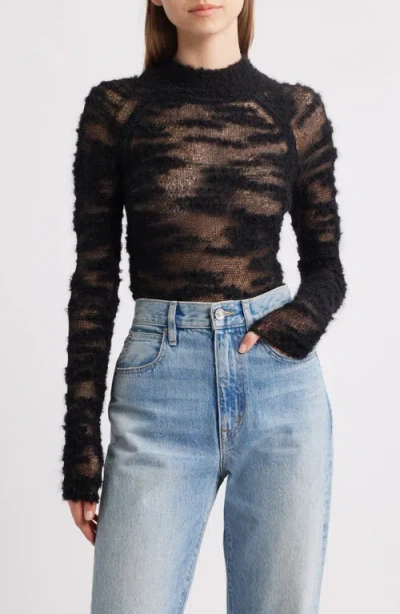 Cult Gaia Sima Mock Neck Sweater In Black