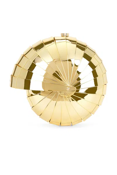 Cult Gaia Sirena Clutch In Shiny Gold