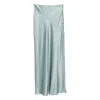 Cult Gaia Chantel Bias-cut Satin Maxi Skirt In Blue