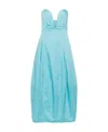 Cult Gaia Chiara Strapless Panelled Cotton-blend Poplin Midi Dress In Blue