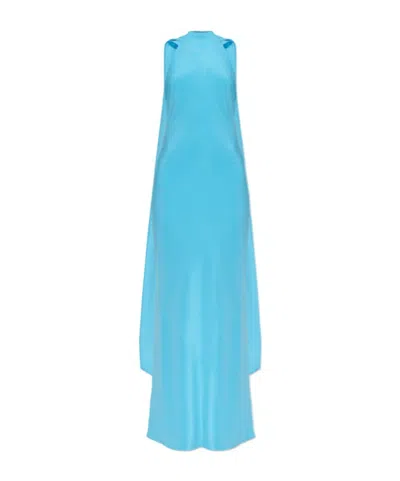 Cult Gaia Doe Halterneck Draped-panel Dress In Blue