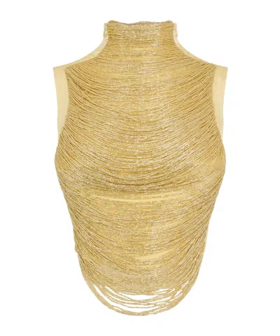 Cult Gaia Sleeveless Fitted Vest In Nude