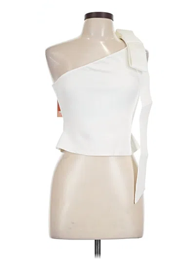 Pre-owned Cult Gaia Sleeveless Top White Solid Pattern One Shoulder Neckline Tops