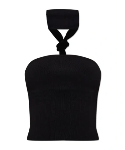 Cult Gaia Wali Knit Cropped Top In Black