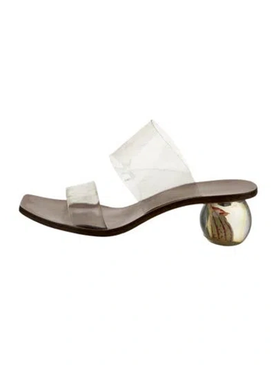 Pre-owned Cult Gaia Slides In Brown/clear