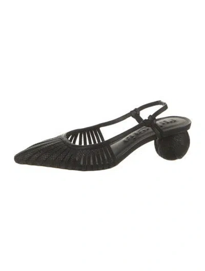 Pre-owned Cult Gaia Slingback Flats In Black