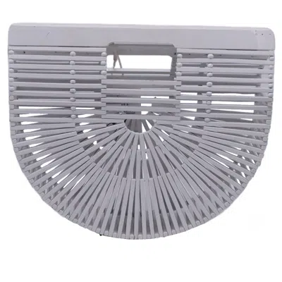 Cult Gaia Small Gaia's Ark Handbag In White Bamboo In Gray