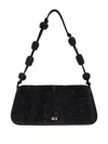 Cult Gaia Small Sunniva Raffia Shoulder Bag In Black