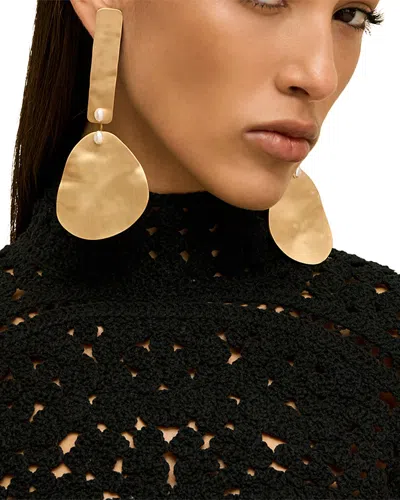 Cult Gaia Solana Hammered Plate Clip On Earrings, 4.5l In Gold
