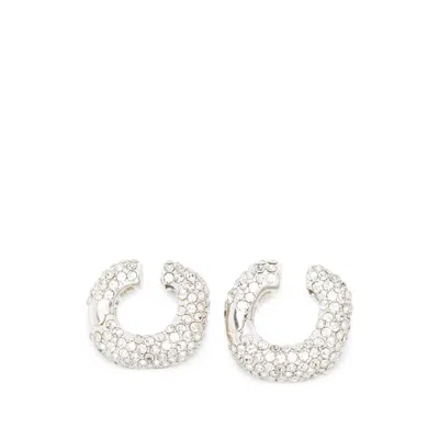 Cult Gaia Solene Crystal-embellished Ear Cuffs (set Of Three) In Silver