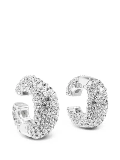 Cult Gaia Solene Crystal-embellished Ear Cuffs In Gray