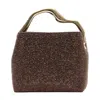 Cult Gaia Solene Mini Rhinestone Bag In Java In Brown