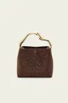 Cult Gaia Solene Mini Rhinestone Bag In Java In Brown