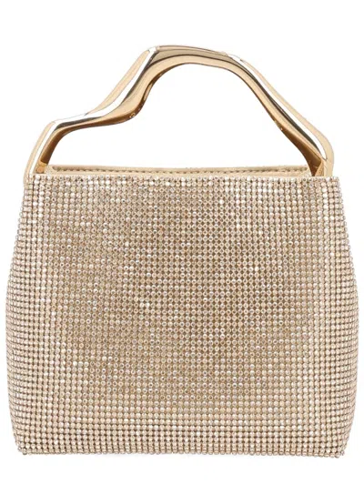 Cult Gaia Solene Mini Rhinestone Bag In Sand
