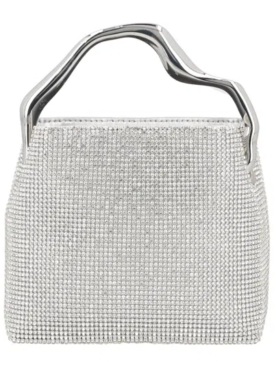 Cult Gaia Solene Mini Rhinestone Bag In Silver