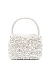 Cult Gaia Solene Pearl-embellished Top Handle Bag In White