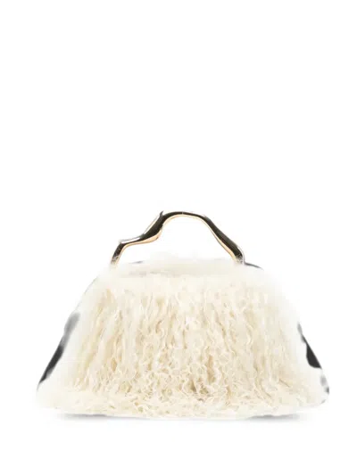 Cult Gaia Solene Shearling Tote Bag In Pink