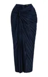 Cult Gaia Sonoma Plisse Maxi Skirt In Blue