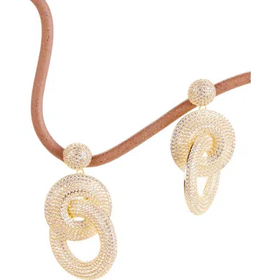 Cult Gaia Sonya Crystal Drop Earrings In Gold
