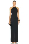 Cult Gaia Soren Embellished Jersey Halterneck Gown In Black