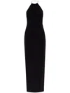 Cult Gaia Soren Embellished Jersey Halterneck Gown In Black