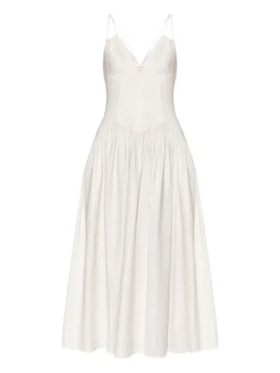 Cult Gaia Spaghetti-strap Pleated Dress In Neutral