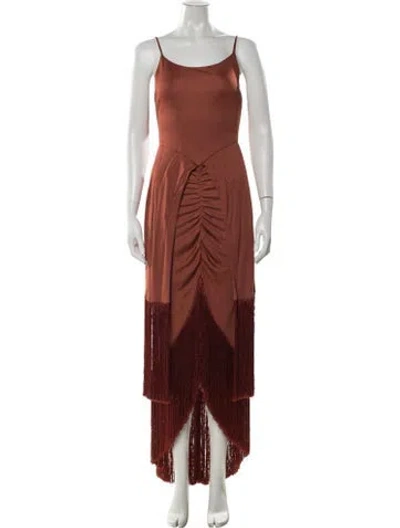 Pre-owned Cult Gaia Square Neckline Long Dress In Brown
