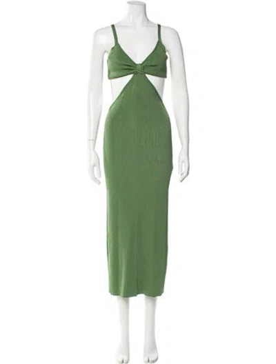 Pre-owned Cult Gaia Square Neckline Long Dress In Green