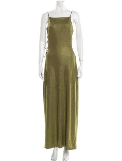 Pre-owned Cult Gaia Square Neckline Long Dress In Green